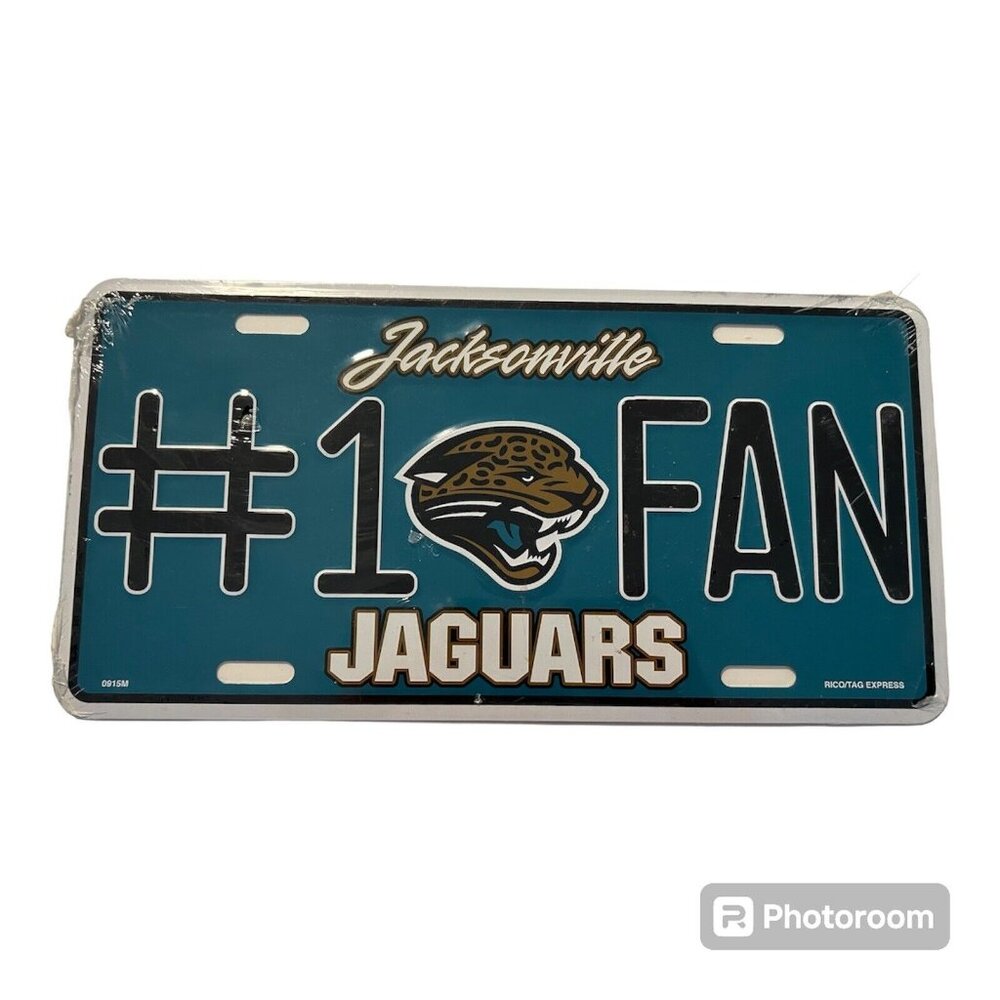 Jacksonville Jaguars #1 Fan Florida State Metal License Plate NFL Retro Logo New